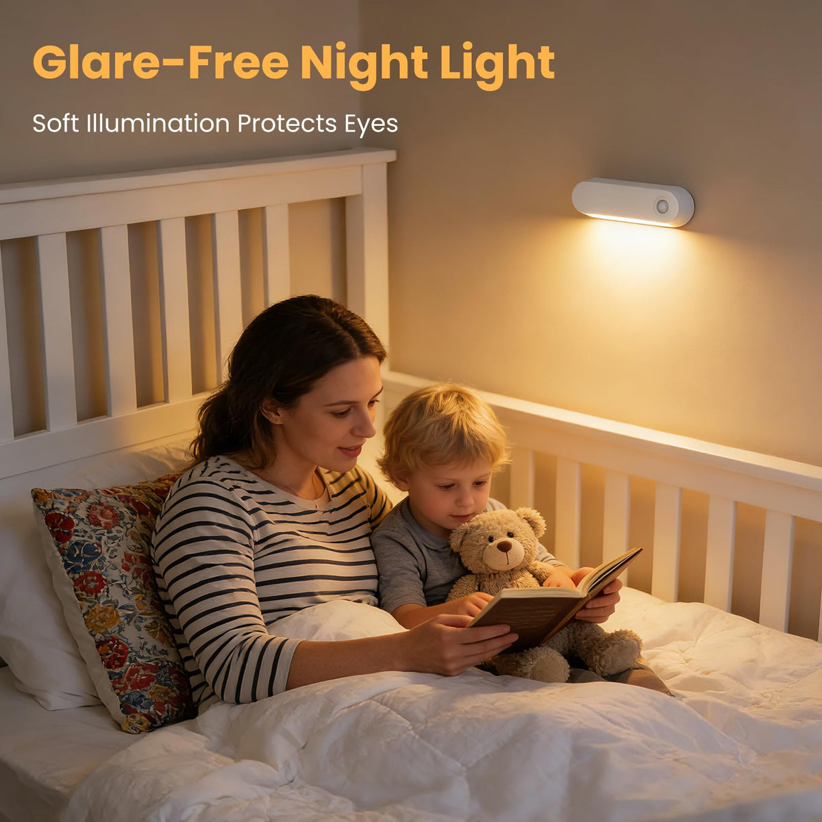 Fuligent Motion Sensor Night Light – 1800mAh Battery, 60-Day Auto Mode, 2-Pack