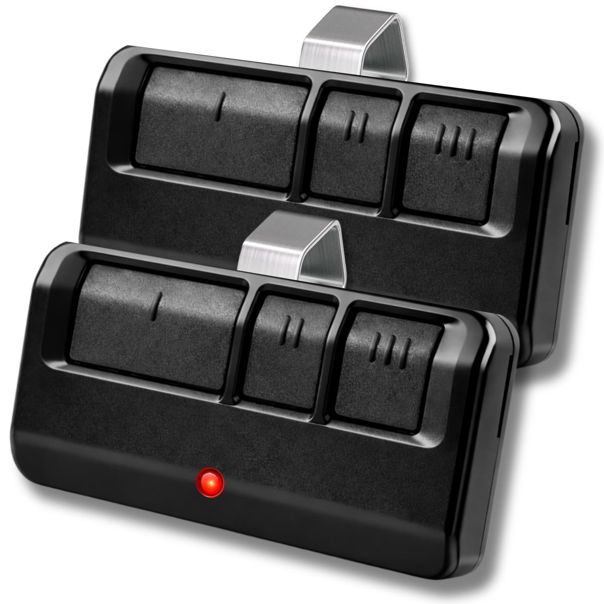 2x 893LM 893Max Universal Garage Door Remote Replacement – GARAGE STOP, 3-Button, Extra Long-Range, Black