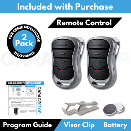 Garage Stop 2X Genie Intellicode Remote Replacement — G3T-BX / G3T-R 3-Button, Auto-Seek, 120 ft