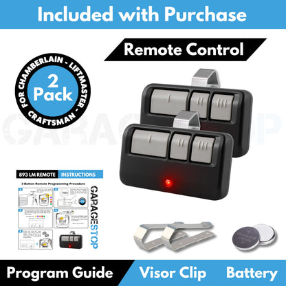 GARAGE STOP 2X Remote Replacement for LiftMaster Chamberlain Craftsman – 893LM 891LM 971LM 973LM, Extra Long-Range