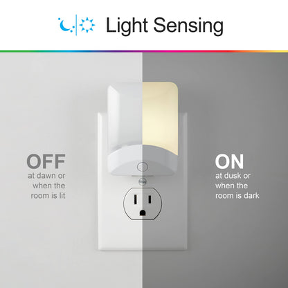 GE Color Changing LED Night Light 4-Pack | Dusk-to-Dawn Sensor