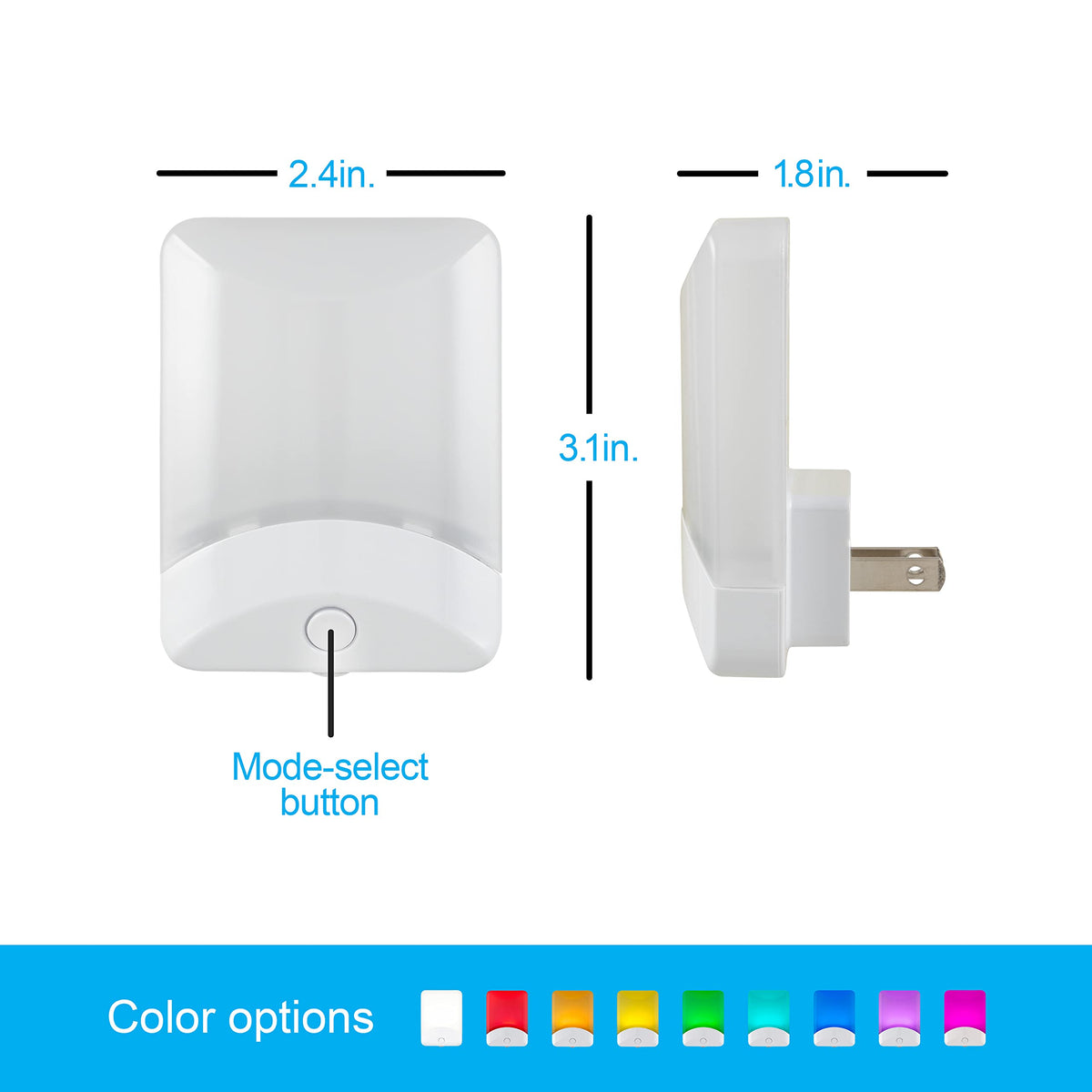 GE Color Changing LED Night Light 4-Pack | Dusk-to-Dawn Sensor