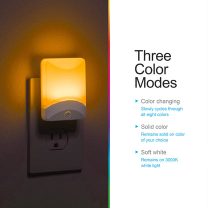 GE Color Changing LED Night Light 4-Pack | Dusk-to-Dawn Sensor