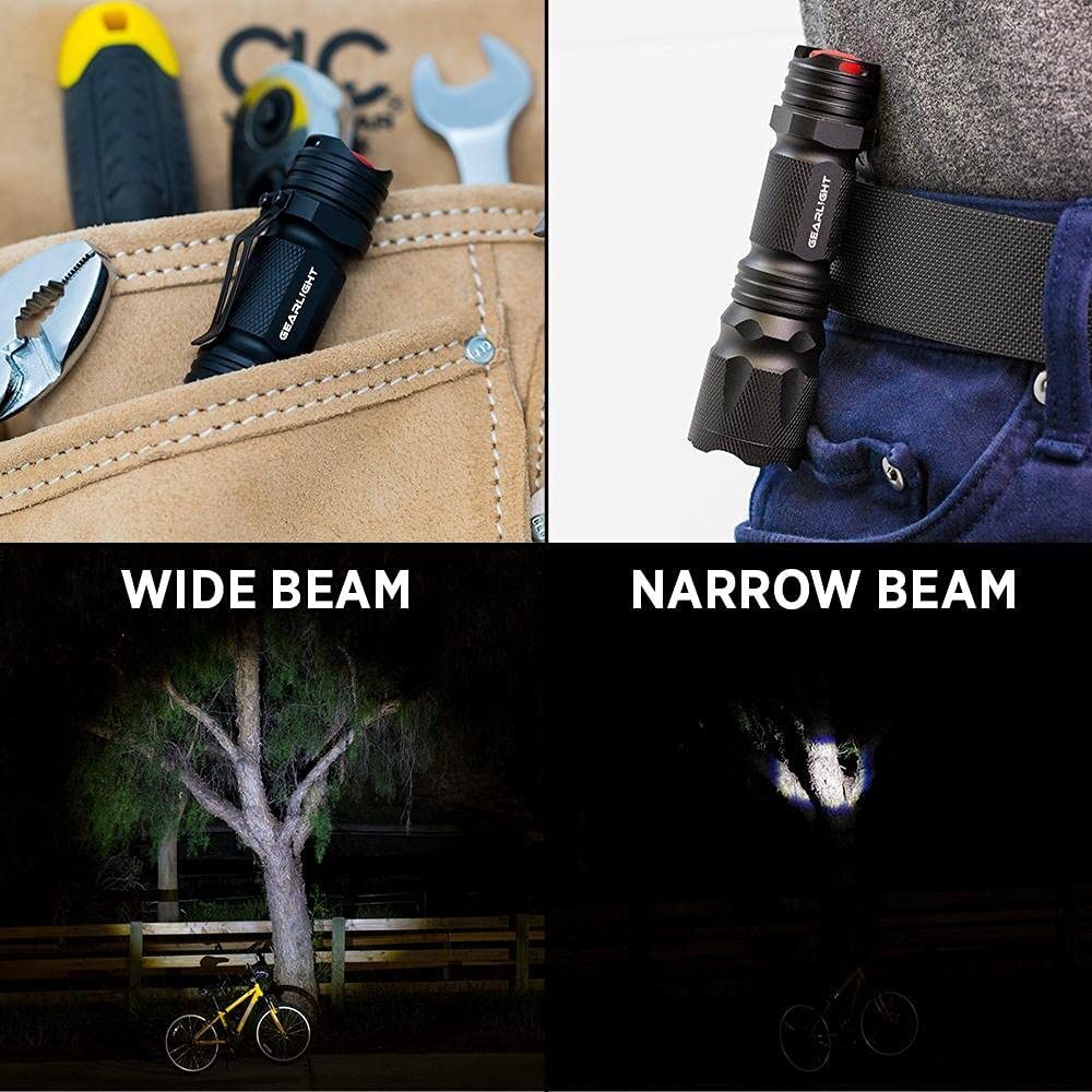 GearLight M3 Mini LED Flashlight Pack — 2 Compact Pocket Lights