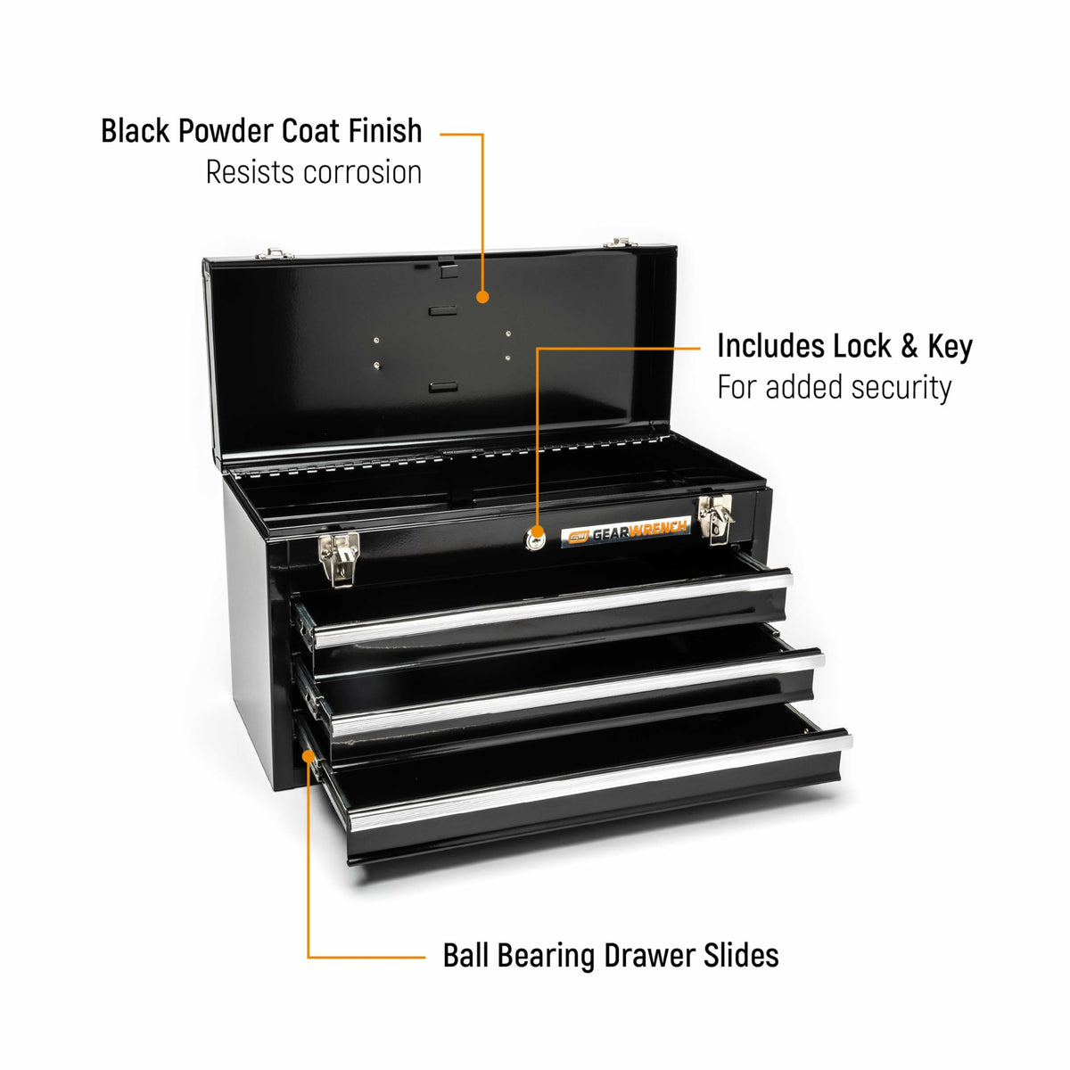 GEARWRENCH 3-Drawer Toolbox 83151 — Secure Steel Tool Storage