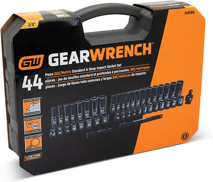 GEARWRENCH 44 Pc. 3/8" Drive 6-Point Socket Set - SAE/Metric (84916N)