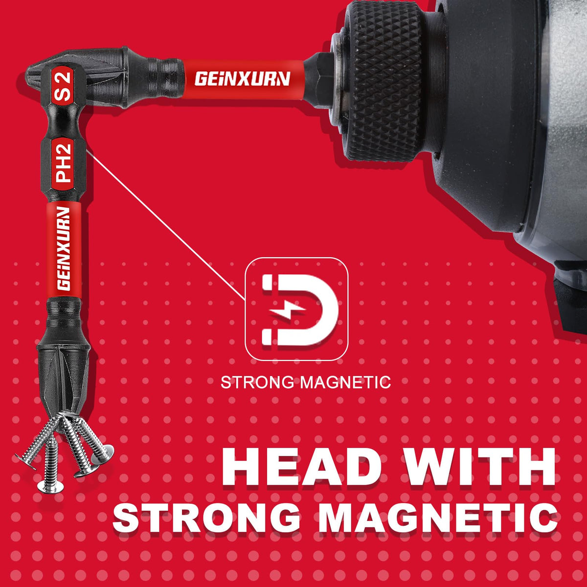 Geinxurn Impact Tough PH2 2 in. Insert Driver Bits — 30 Pack Magnetic Anti-Impact