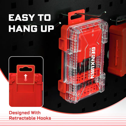 Geinxurn 65-Pieces Impact Screwdriver Bits Set – Magnetic S2 Steel Insert Bits with Red Storage Box