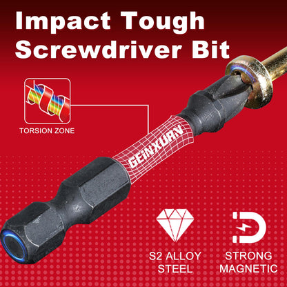 Geinxurn Impact Tough PH2 2 in. Insert Driver Bits — 30 Pack Magnetic Anti-Impact