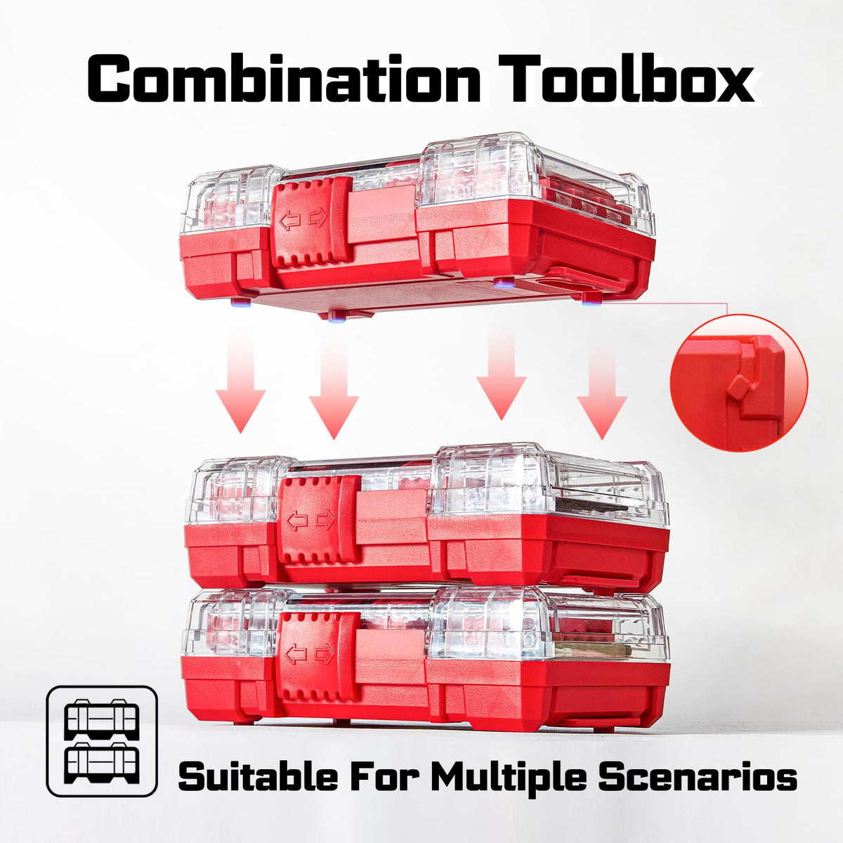 Geinxurn 65-Pieces Impact Screwdriver Bits Set – Magnetic S2 Steel Insert Bits with Red Storage Box