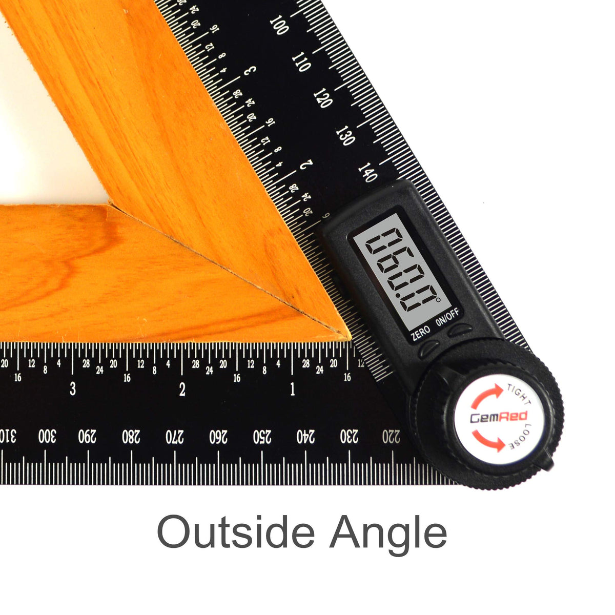 GemRed 82305 Aluminum Digital Angle Finder Protractor – Precision 0.3°