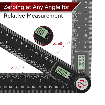 GemRed 82305 Aluminum Digital Angle Finder Protractor – Precision 0.3°
