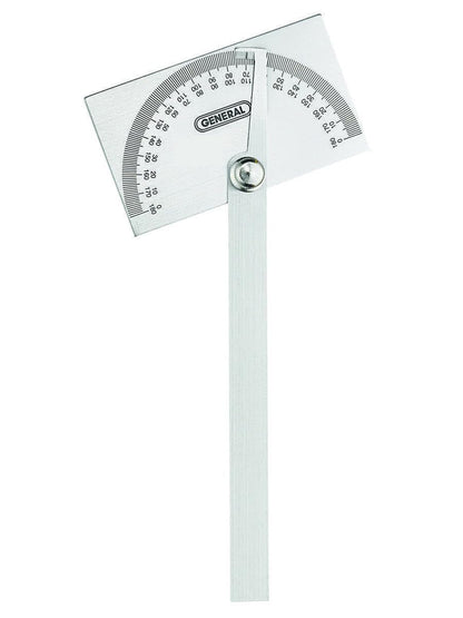 General Tools Angle Protractor #17 – Stainless Steel Square Head with 6-Inch Arm for Carpenters & Woodworking