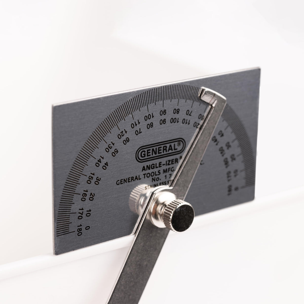 General Tools Angle Protractor #17 – Stainless Steel Square Head with 6-Inch Arm for Carpenters & Woodworking