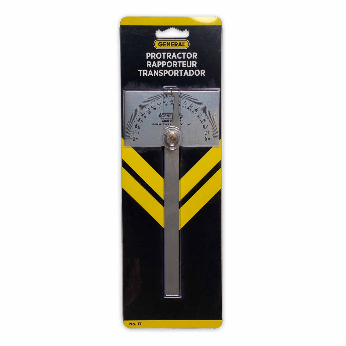 General Tools Angle Protractor #17 – Stainless Steel Square Head with 6-Inch Arm for Carpenters & Woodworking