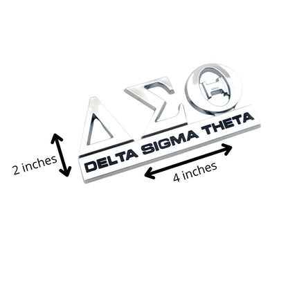 Generic Delta Sigma Theta Car Decal – 3D Silver Greek Letters, Removable