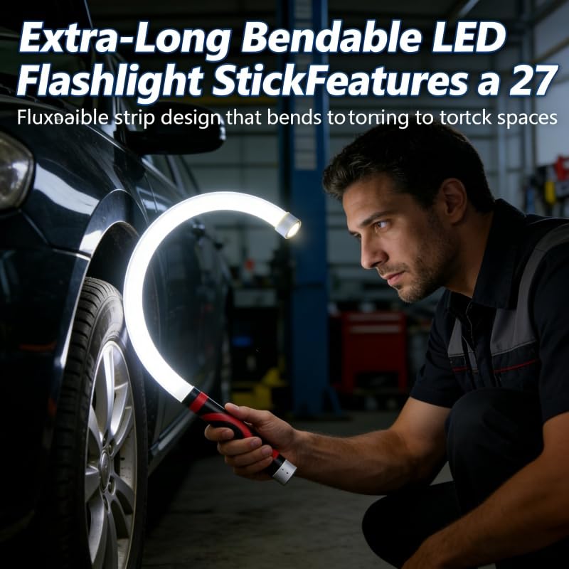 Generic Flexible LED Flashlight Stick – 27-inch Bendable Mechanic Light with 3 Brightness Modes