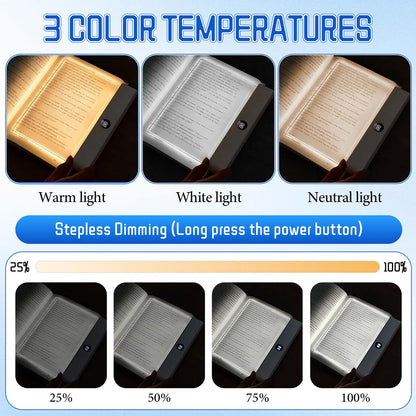 Generic LED Reading Light - Pink Rechargeable Panel, 3 Colors, Timer, Dimmable