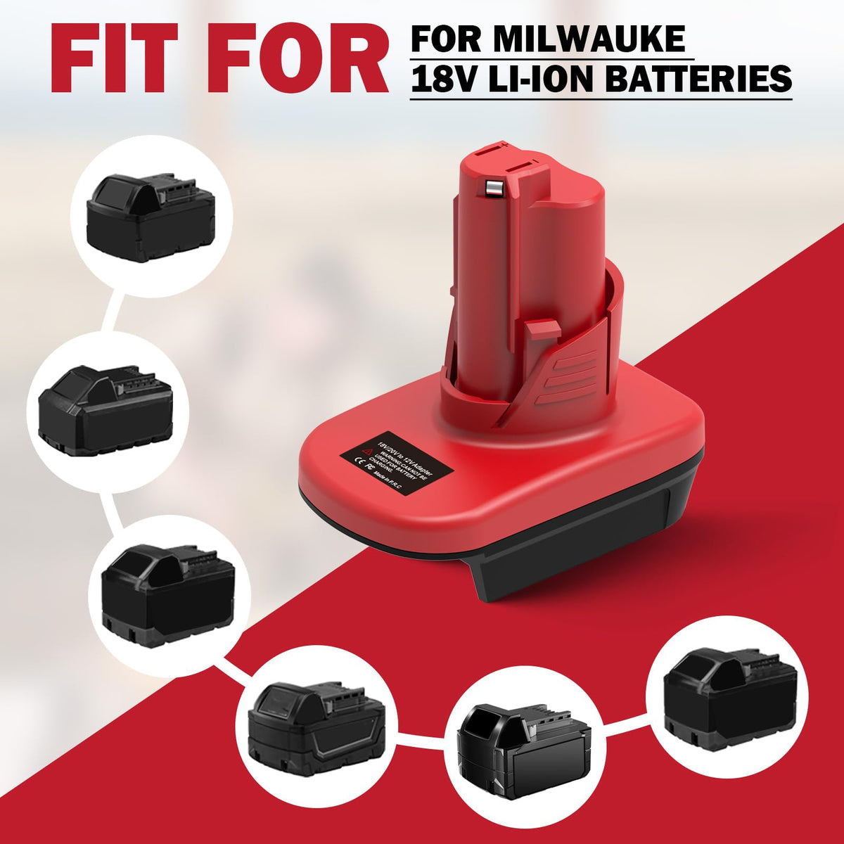 Generic ML18M12 Battery Adapter for Milwaukee 18V to 12V Tools – Adapter Only