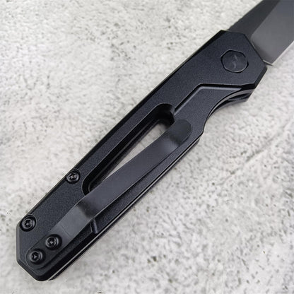 Push Button Lock Knife | Speedsafe Assisted EDC Folding Knife with Black Stonewashed Reverse Tanto Blade