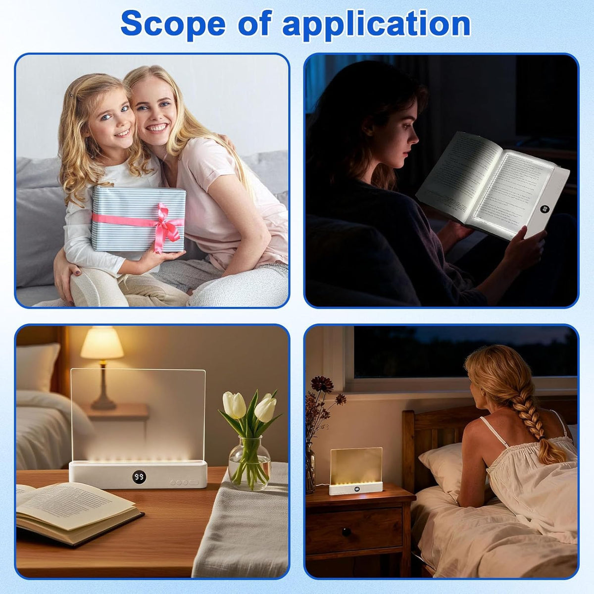 Generic Smart Led Reading Light – Rechargeable Desk Lamp with 3-Color Modes & Timer (White)