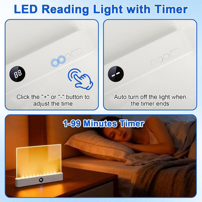 Generic Smart Led Reading Light – Rechargeable Desk Lamp with 3-Color Modes & Timer (White)