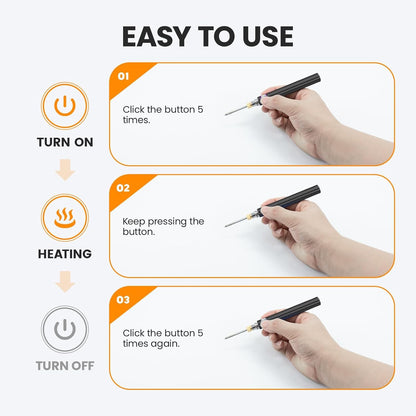 Generic Soldering Pen Battery Kit – 650mAh, LED Display, USB Rechargeable, Adjustable Temperature