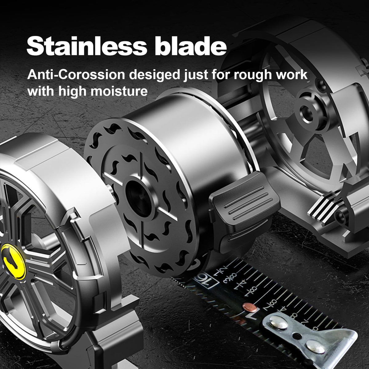 Generic 16ft Stainless Steel Tape Measure – Waterproof, Rustproof, Hollow Shell