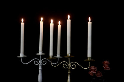 GenSwin Flameless White Taper Candles – 6-Pack with 10-Key Remote