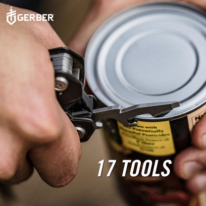 Gerber Gear Truss 17-in-1 Multitool – Slim EDC Pocket Knife with Black Sheath