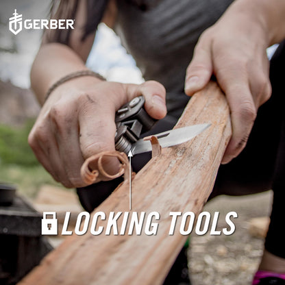 Gerber Gear Truss 17-in-1 Multitool – Slim EDC Pocket Knife with Black Sheath