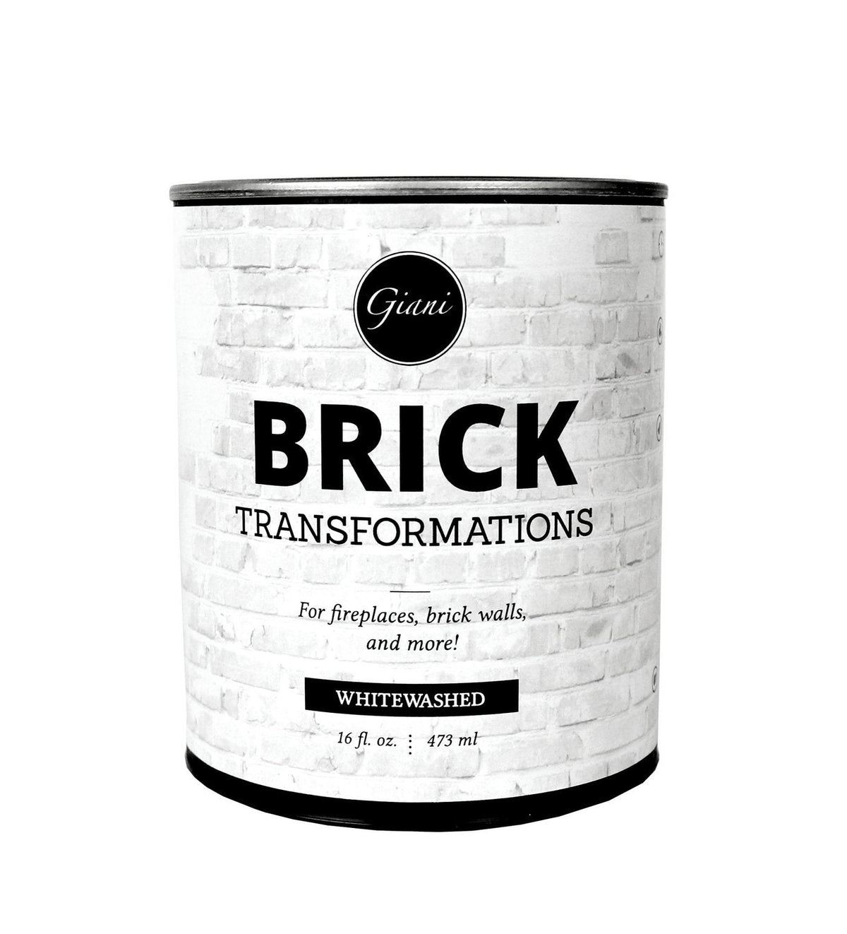 Giani Brick Transformations Whitewash Paint for Brick & Fireplaces – 16 oz Pint