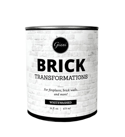 Giani Brick Transformations Whitewash Paint for Brick & Fireplaces – 16 oz Pint