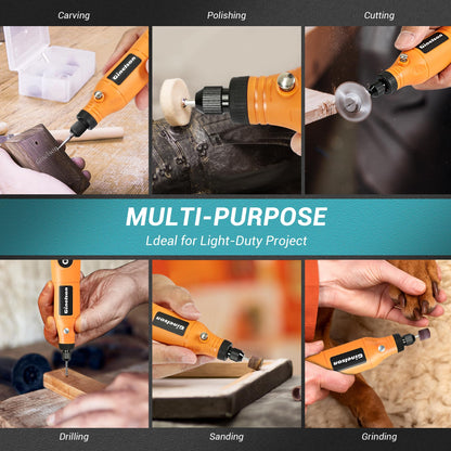 GINELSON Cordless Rotary Tool Kit – 5-Speed, 70 Accessories, USB-C Charging