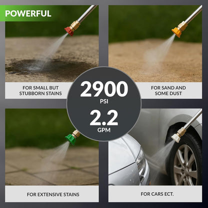 Giraffe Tools Grandfalls Wall Mounted Pressure Washer Pro – 2900 PSI, 2.2 GPM, 100ft Retractable Hose