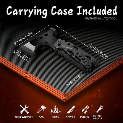 GIRIAITUS 16-in-1 Camping Multitool: Axe, Hammer, Pliers & More
