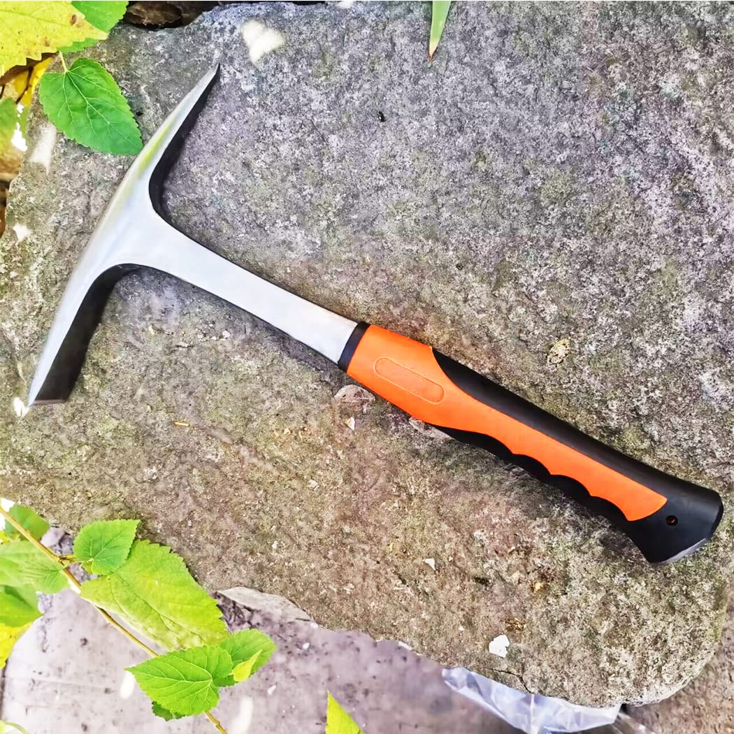 Glorousamc Rock Pick & 28 oz Forged Brick Hammer — Pointed Tip, Flat Head, Shock-Reduction Handle