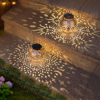 Go2garden Gifts 2Pack Solar Lanterns – Bronze Outdoor Waterproof Lights