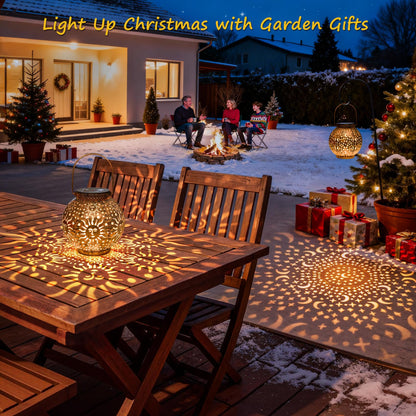 Go2garden Gifts 2Pack Solar Lanterns – Bronze Outdoor Waterproof Lights