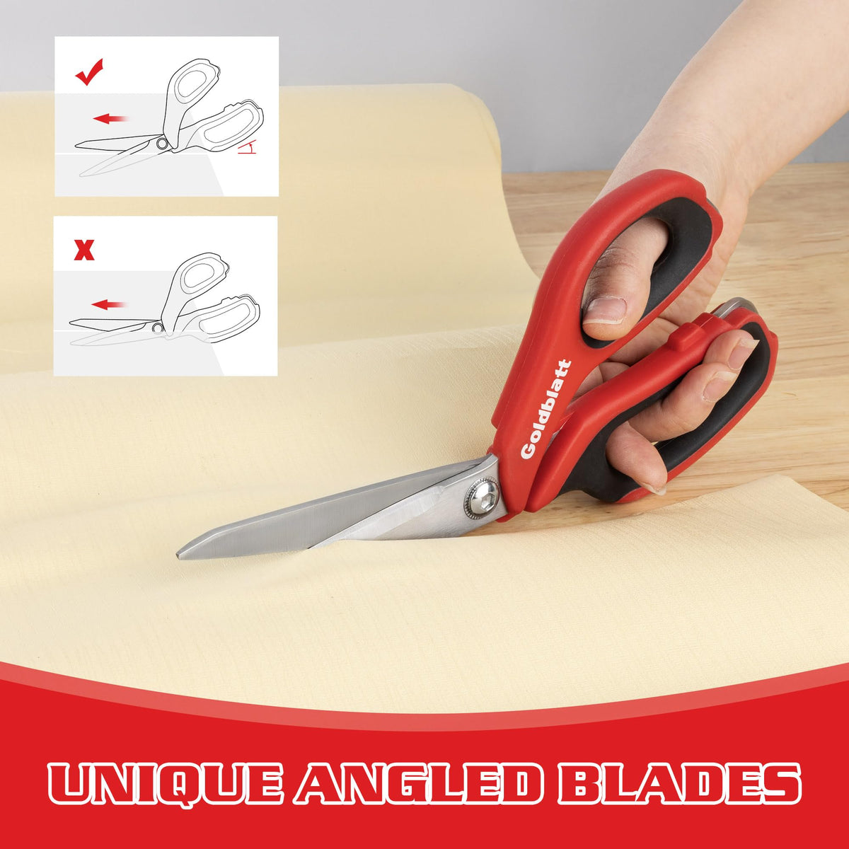 Goldblatt 2PCS Heavy Duty Scissors - Angled Blade, Stainless Steel, Comfortable Grip