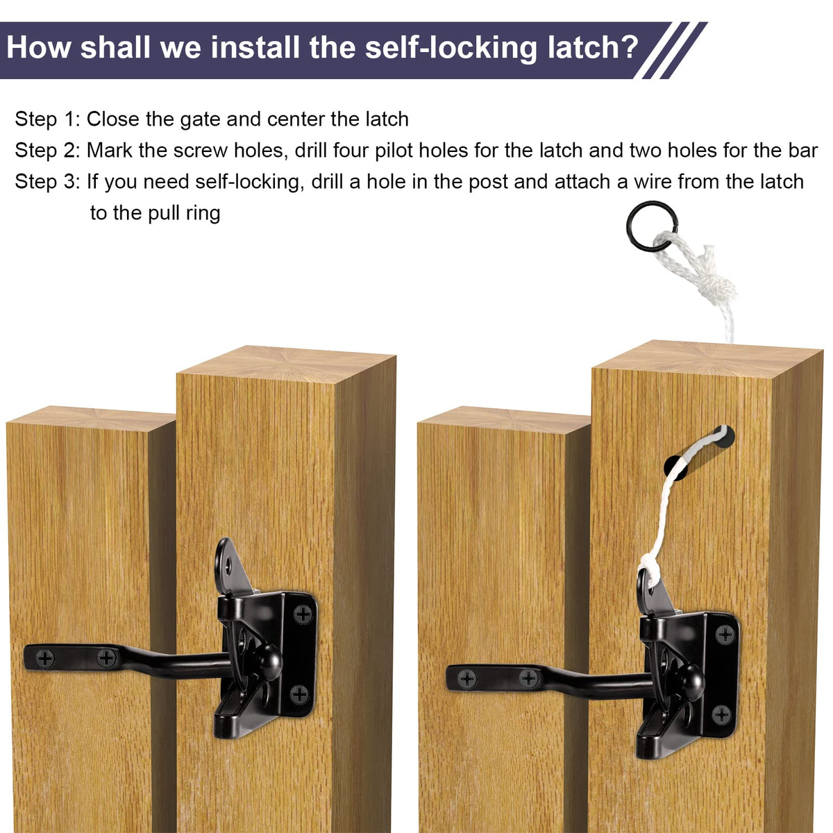 GoldOrcle Corner Brace Bracket Anti Sag Gate Frame Kit with Latch – Heavy-Duty, Rust-Resistant