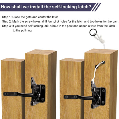GoldOrcle Corner Brace Bracket Anti Sag Gate Frame Kit with Latch – Heavy-Duty, Rust-Resistant