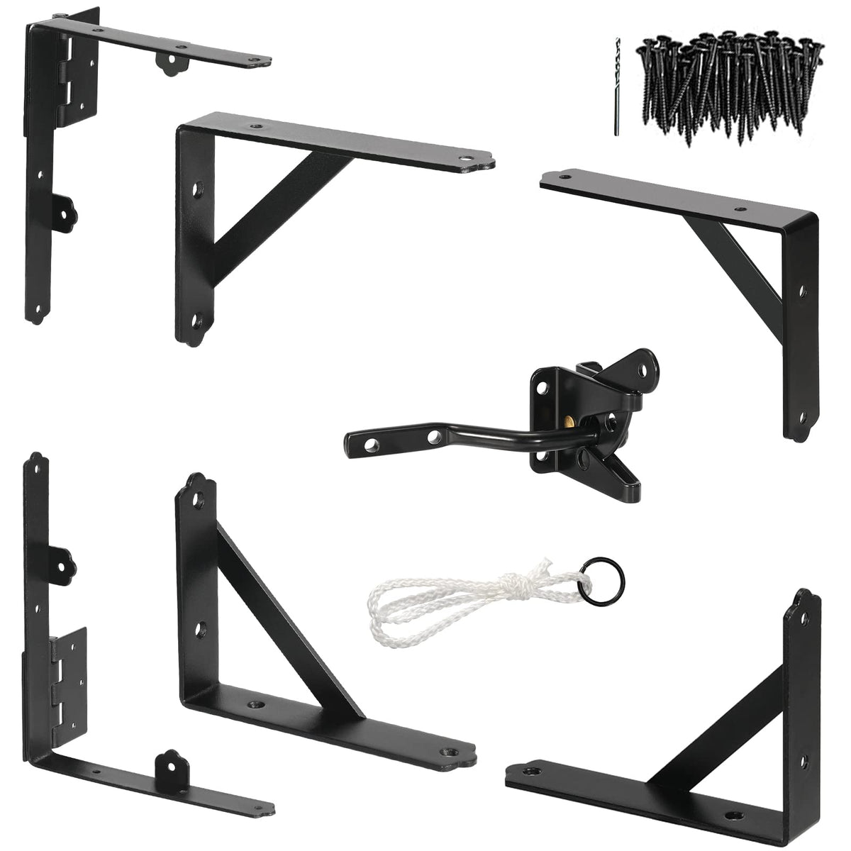 GoldOrcle Corner Brace Bracket Anti Sag Gate Frame Kit with Latch – Heavy-Duty, Rust-Resistant