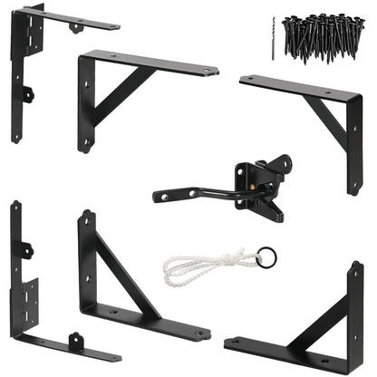 GoldOrcle Corner Brace Bracket Anti Sag Gate Frame Kit with Latch – Heavy-Duty, Rust-Resistant