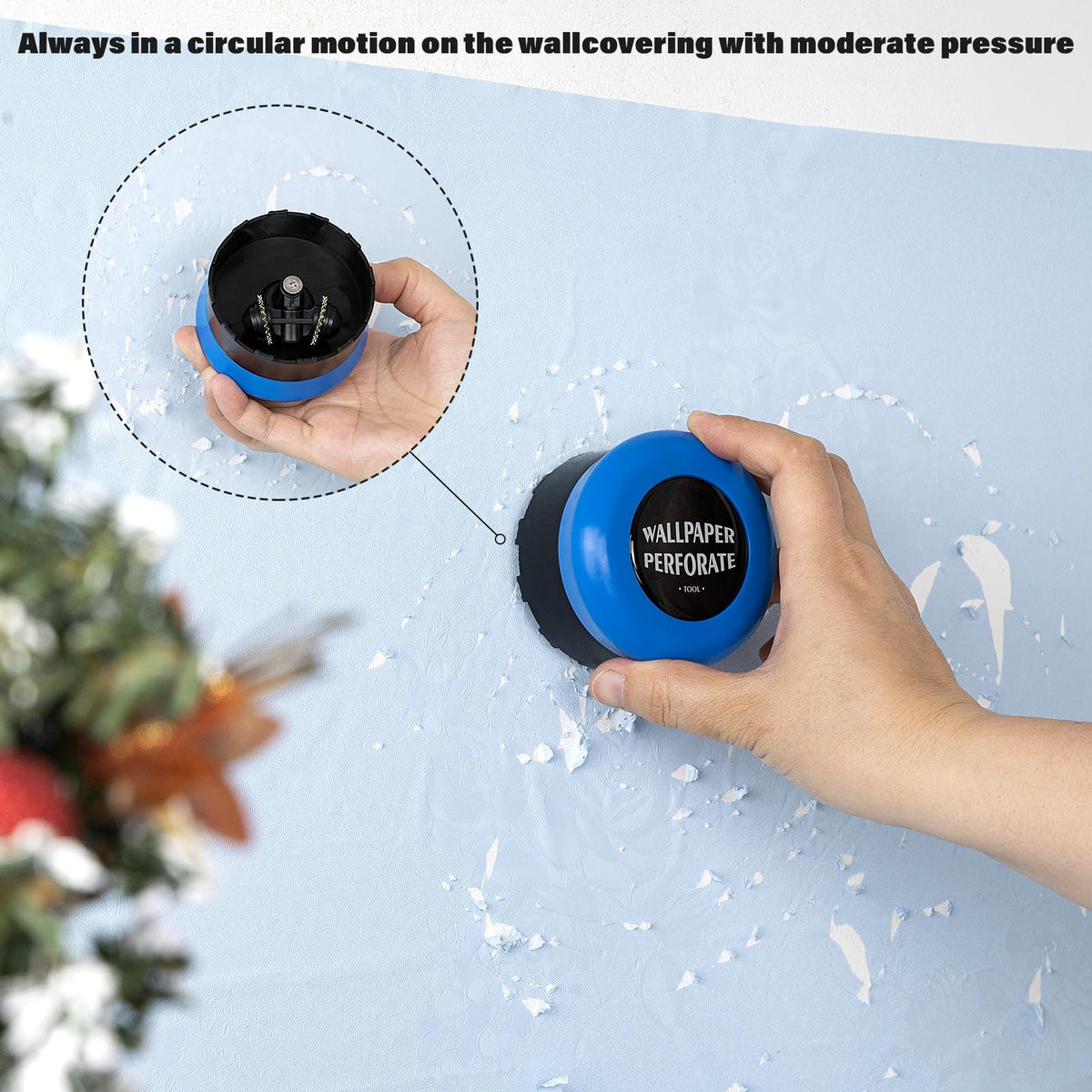 Gomake Wallpaper Remove Tool Set – Perforating Tool, 4-Inch Razor Scraper, 30 Blades, Spray Bottle