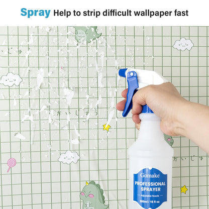Gomake Wallpaper Remove Tool Set – Perforating Tool, 4-Inch Razor Scraper, 30 Blades, Spray Bottle