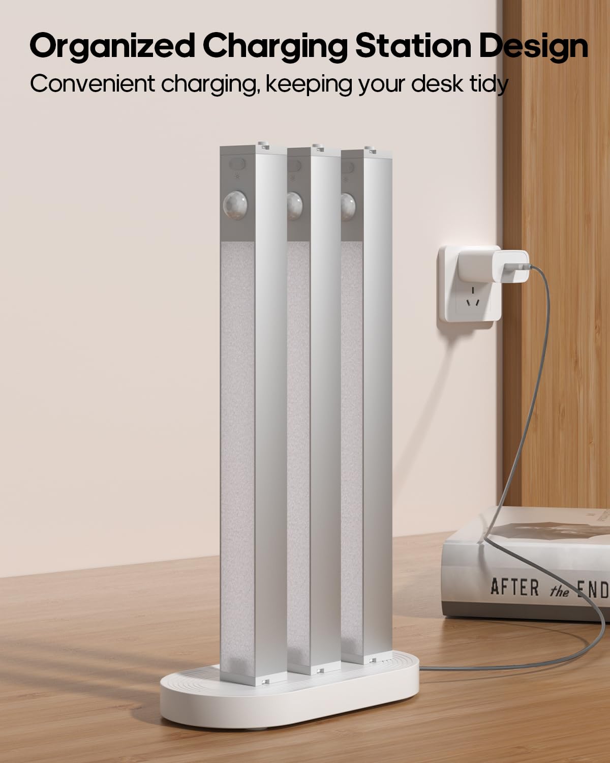 GOODEA 6 Pack LED Under Cabinet Lights Wireless with Charging Station | 7-Inch Rechargeable Motion Sensor, Dimmable Closet Lights