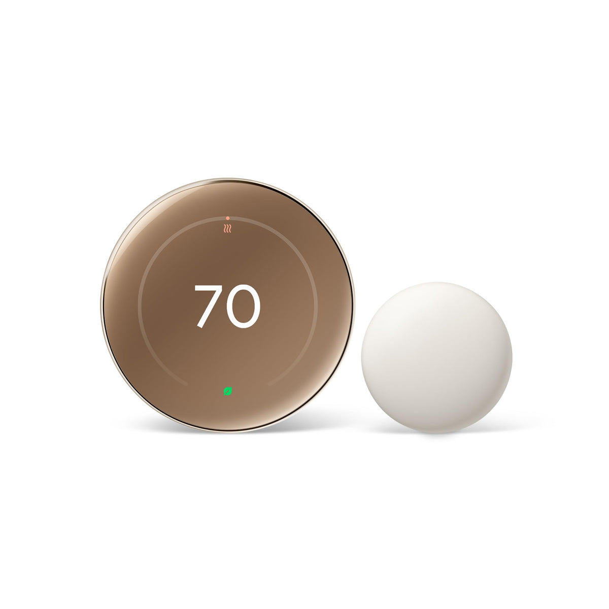 Google Nest Learning Thermostat 4th Gen (2024) with Nest Temperature Sensor – Polished Gold