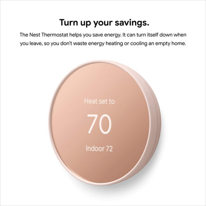 Google Nest Thermostat – Smart Wi-Fi Thermostat for Home (Sand)