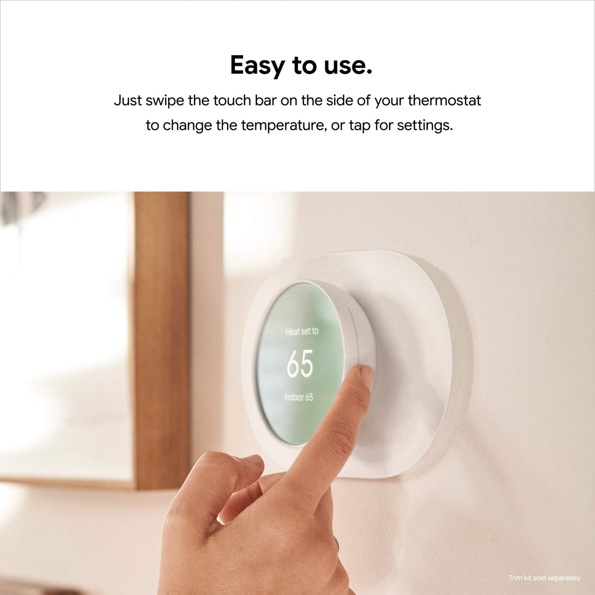Google Nest Thermostat – Smart Wi-Fi Thermostat for Home (Sand)
